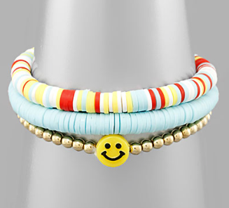 Smiley Face Bead Bracelet