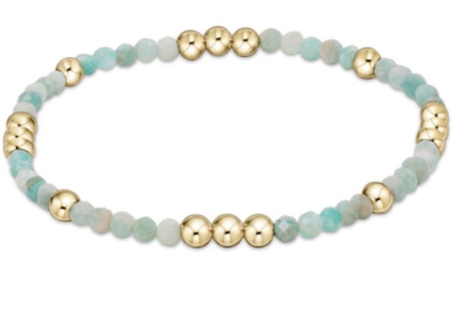 Worthy Pattern 3mm Bead Bracelet - Amazonite