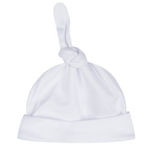 White Baby Beanie Knot Cap Hat