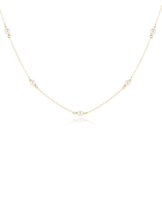 15" Choker Joy Simplicity Chain Gold - 3mm Pearl