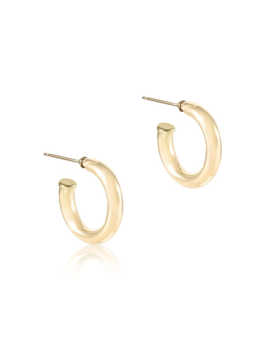 Round Gold 1" Post Hoop | 4mm - Smooth