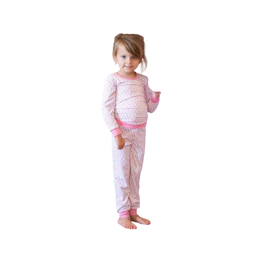 4T Sweetheart Pajamas White/Pink