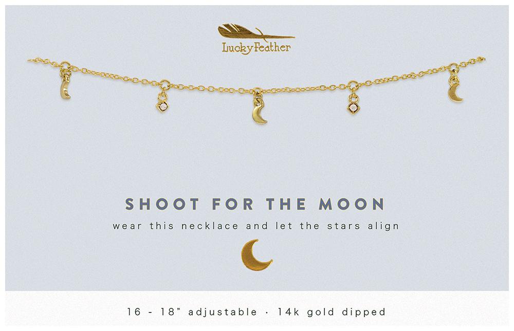 Dangle Necklace Gold - Shoot For The Moon
