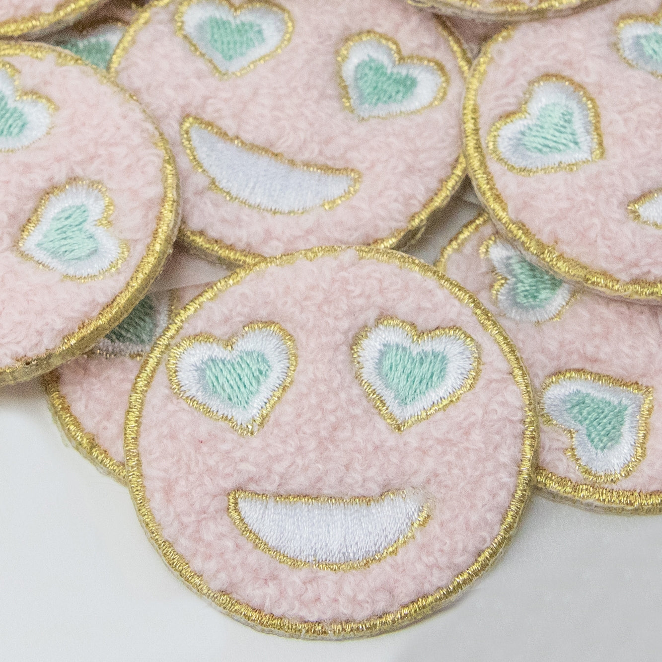 Emoji Patch - Heart Eyes Chenille Adhesive