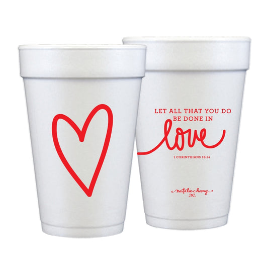 Foam Cups - Love Scripture