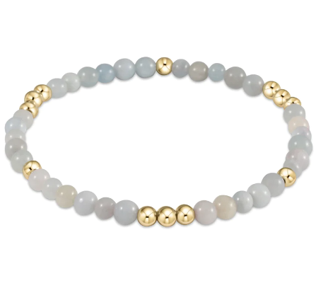 Worthy Pattern 3mm Bead Bracelet - Aquamarine