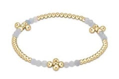 Signature Cross Gold Bliss Pattern 2.5mm Bead Bracelet - Aquamarine