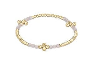 Signature Cross Gold Bliss Pattern 2.5mm Bead Bracelet - Labradorite