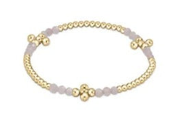 Signature Cross Gold Bliss Pattern 2.5mm Bead Bracelet - Moonstone