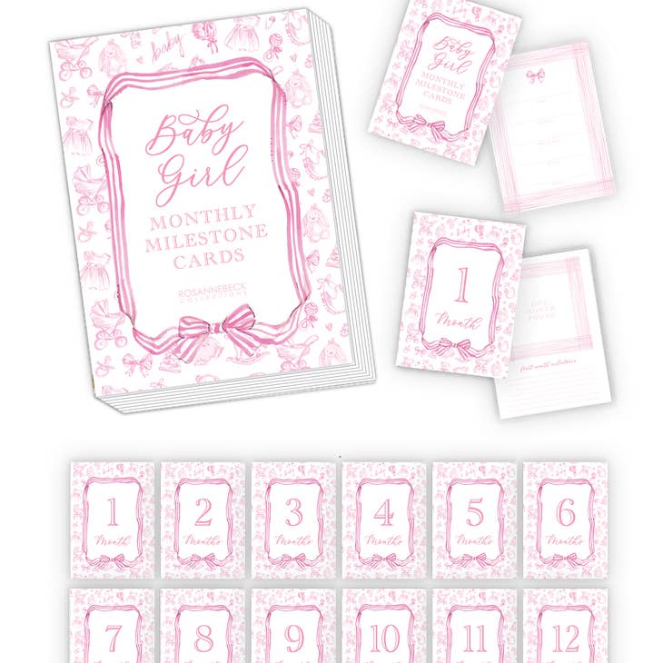Baby Toille Pattern Milestone Cards