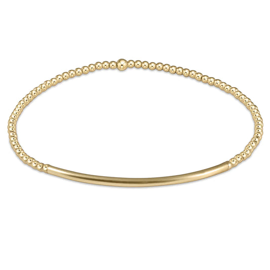 Bliss Bar Gold Pattern 2.5mm Bead Bracelet - Gold