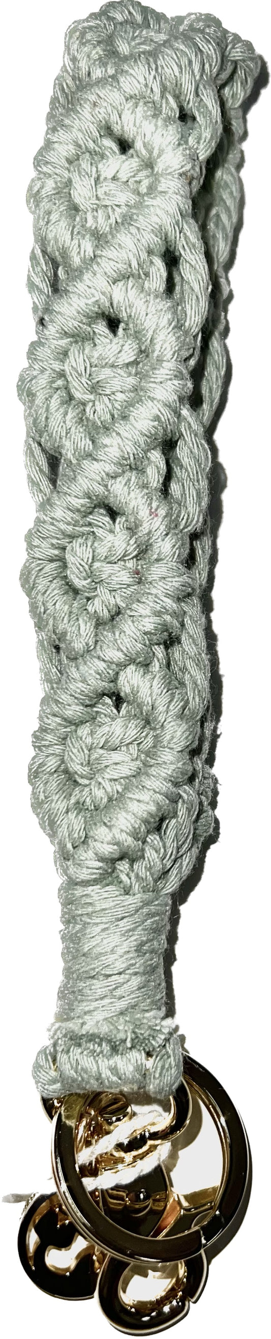 Macrame Wristlet Keychain Sea Foam