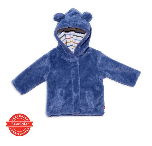 Faded Denim Minky Magnetic Jacket | 12-18m