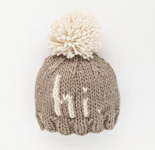 XS hi. Brown Hand Knit Beanie Hat