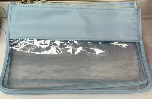 Clear Zipper Pouch - Baby Blue