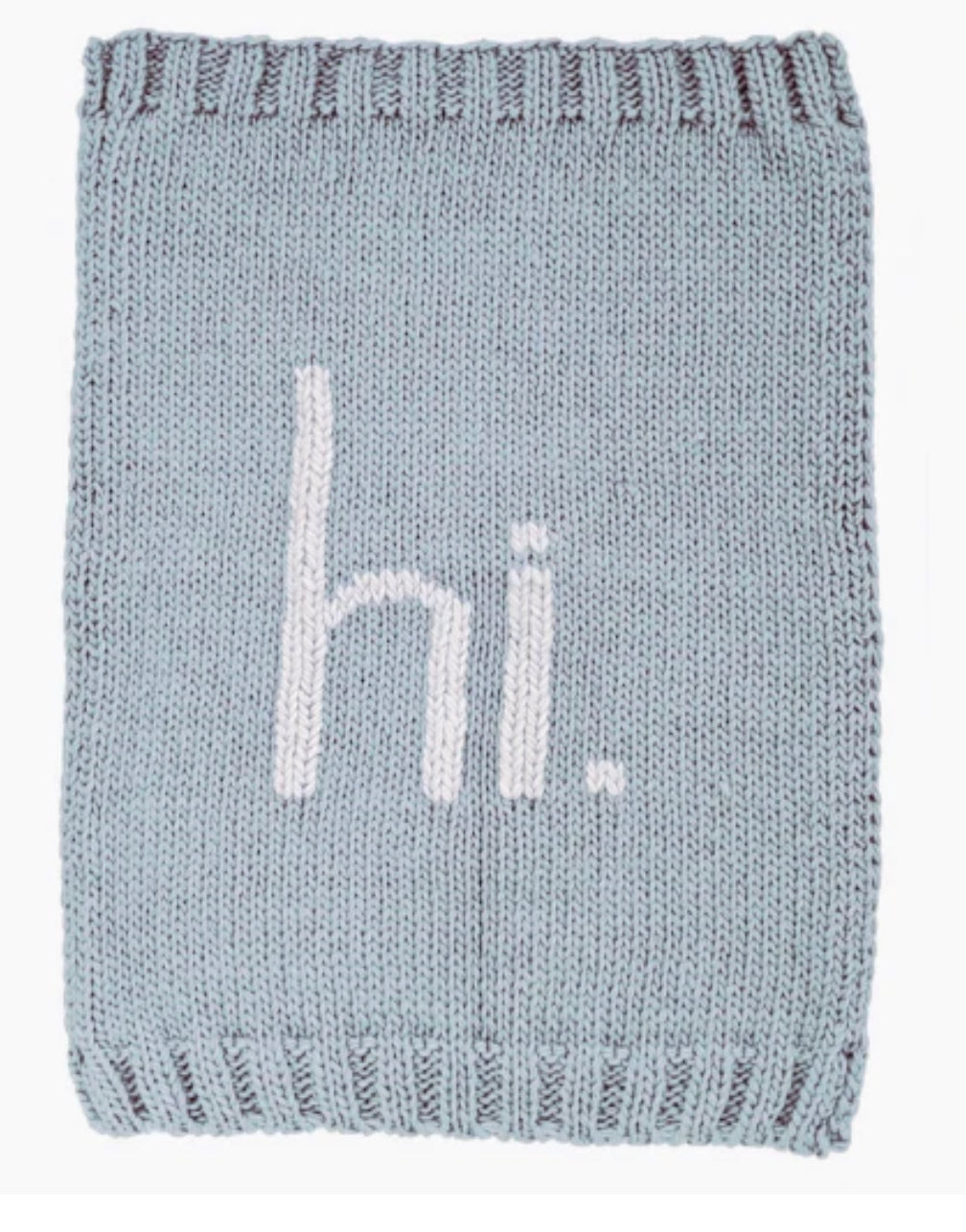 hi. Blue Hand Knit Blanket