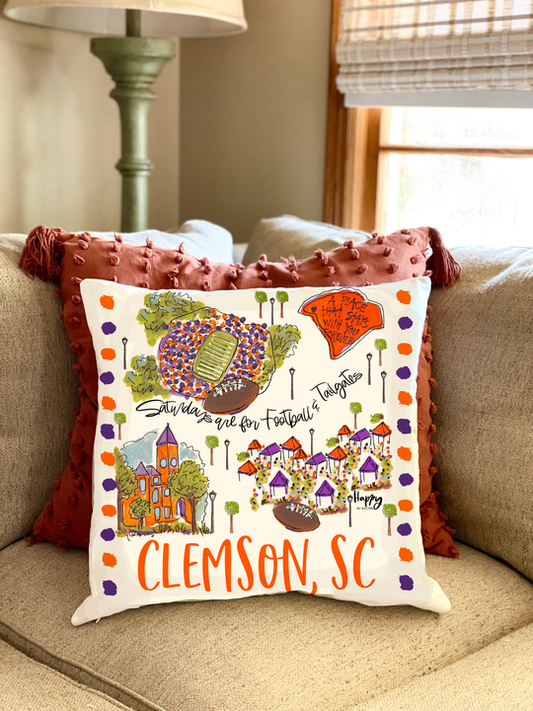 Clemson Double Sided Pillow