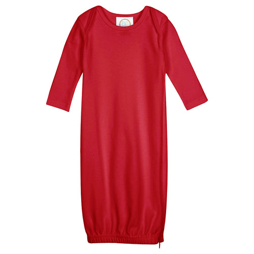 Unisex Long Sleeve Infant Gown - Red