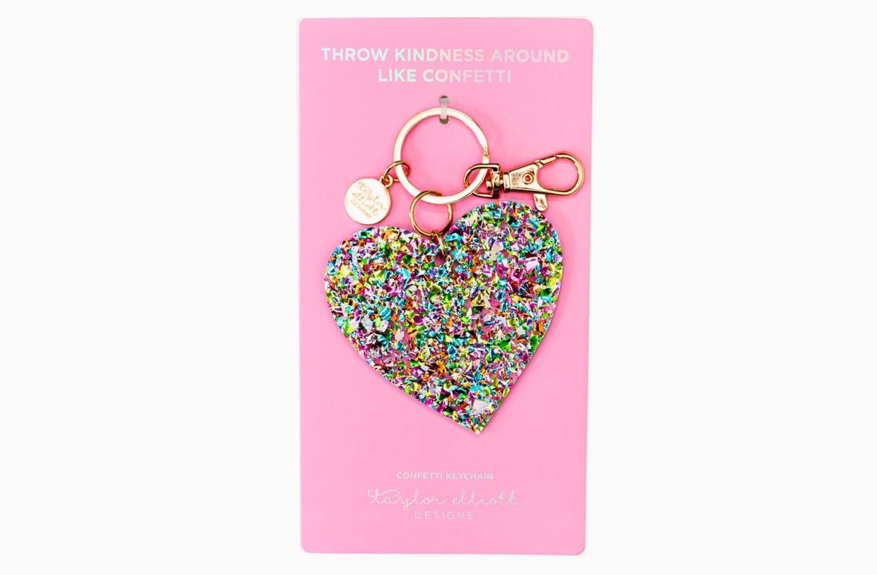 Confetti Acrylic Heart Keychain