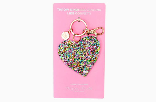Confetti Acrylic Heart Keychain